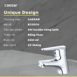 Vòi chậu lavabo nóng lạnh Caesar B120CU