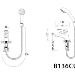 Vòi chậu lavabo nóng lạnh Caesar B136CU