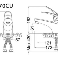 Vòi chậu lavabo nóng lạnh Caesar B170CU 14 Vòi chậu lavabo nóng lạnh Caesar B170CU