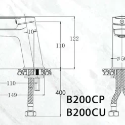 Vòi chậu lavabo nóng lạnh Caesar B200CU 15 Vòi chậu lavabo nóng lạnh Caesar B200CU