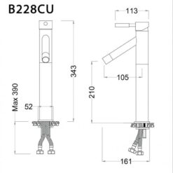 Vòi chậu lavabo nóng lạnh Caesar B228CU