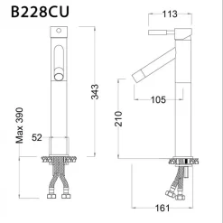 Vòi chậu lavabo nóng lạnh Caesar B228CU