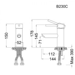 Vòi chậu lavabo nóng lạnh Caesar B230CU