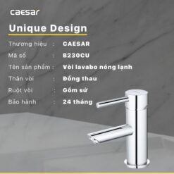 Vòi chậu lavabo nóng lạnh Caesar B230CU