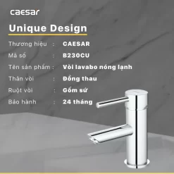 Vòi chậu lavabo nóng lạnh Caesar B230CU 15 Vòi chậu lavabo nóng lạnh Caesar B230CU