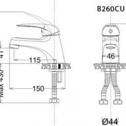 Vòi chậu lavabo nóng lạnh Caesar B260CP