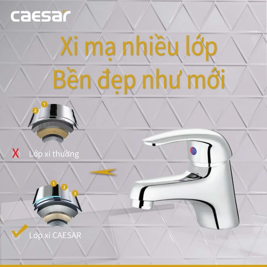 Chi tiết sản phẩm Vòi chậu lavabo nóng lạnh Caesar B260CP Chi tiết sản phẩm Vòi chậu lavabo nóng lạnh Caesar B260CP