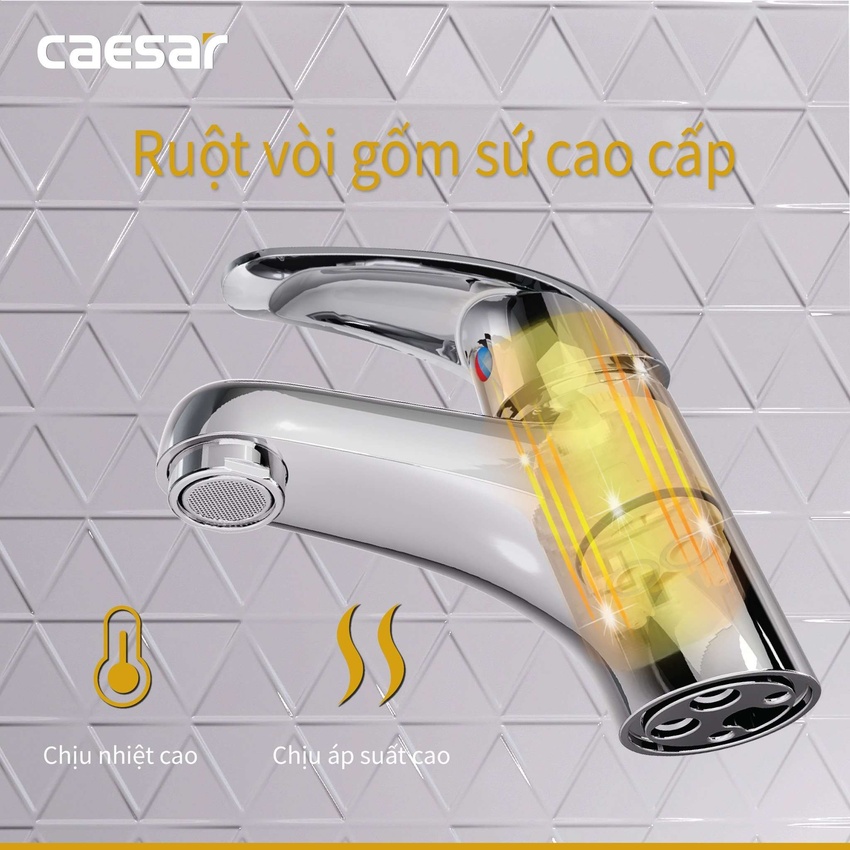 Vòi chậu lavabo nóng lạnh Caesar B260CP 8 Vòi chậu lavabo nóng lạnh Caesar B260CP