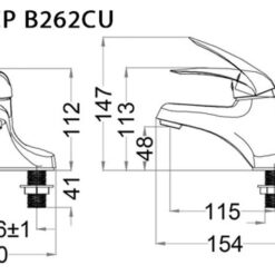 Vòi chậu lavabo nóng lạnh Caesar B262CP