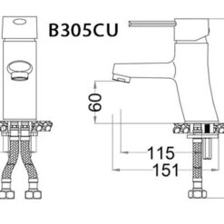 Vòi chậu lavabo nóng lạnh Caesar B305CU