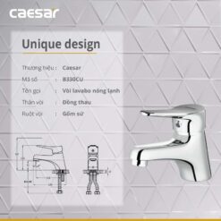 Vòi chậu lavabo nóng lạnh Caesar B330CU