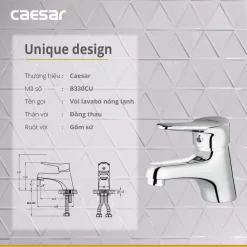 Vòi chậu lavabo nóng lạnh Caesar B330CU 16 Vòi chậu lavabo nóng lạnh Caesar B330CU