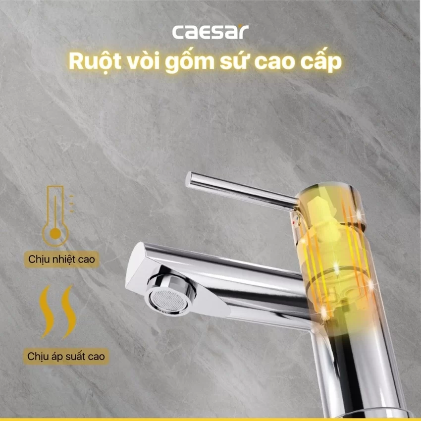 Vòi chậu lavabo nóng lạnh Caesar B350CU 7 Vòi chậu lavabo nóng lạnh Caesar B350CU