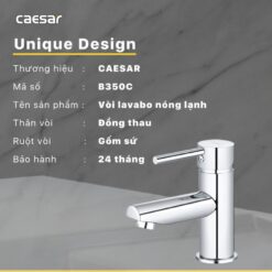 Vòi chậu lavabo nóng lạnh Caesar B350CU