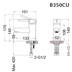 Vòi chậu lavabo nóng lạnh Caesar B350CU
