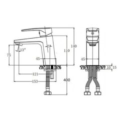 Vòi chậu lavabo nóng lạnh Caesar B390CU / CBU / CGU / CRU / CWU