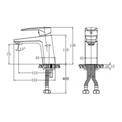 Vòi chậu lavabo nóng lạnh Caesar B390CU / CBU / CGU / CRU / CWU 17 Vòi chậu lavabo nóng lạnh Caesar B390CU / CBU / CGU / CRU / CWU