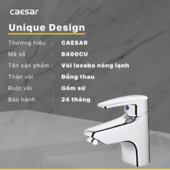 Vòi chậu lavabo nóng lạnh Caesar B400CU