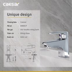 Vòi chậu lavabo nóng lạnh Caesar B400CU