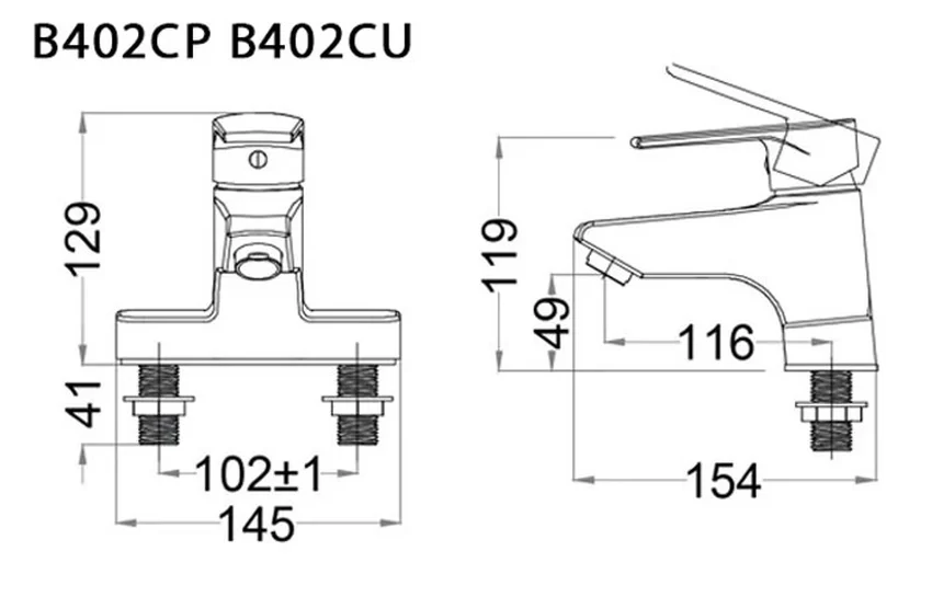 Vòi chậu lavabo nóng lạnh Caesar B402CU 7 Vòi chậu lavabo nóng lạnh Caesar B402CU - SKU B402CU