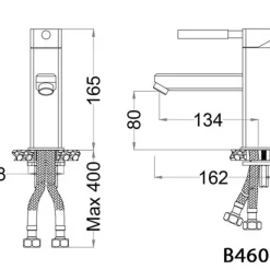 Vòi chậu lavabo nóng lạnh Caesar B460CU 14 Vòi chậu lavabo nóng lạnh Caesar B460CU