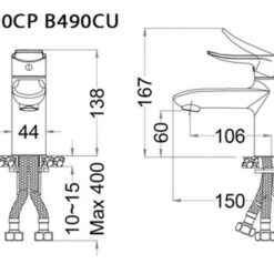Vòi chậu lavabo nóng lạnh Caesar B490CP / B490CU