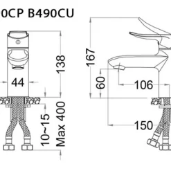 Vòi chậu lavabo nóng lạnh Caesar B490CP / B490CU