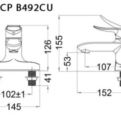 Vòi chậu lavabo nóng lạnh Caesar B492CP / B492CU