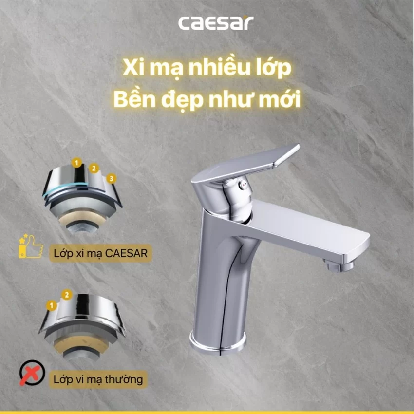 Vòi chậu lavabo nóng lạnh Caesar B500CU 7 Vòi chậu lavabo nóng lạnh Caesar B500CU