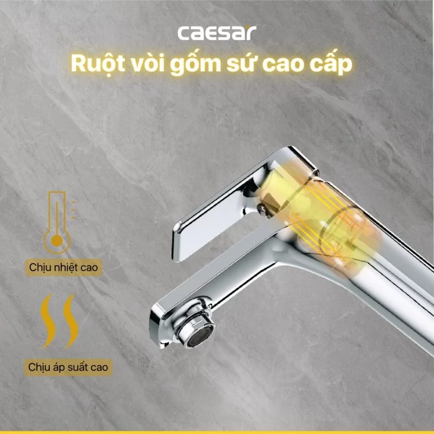 Vòi chậu lavabo nóng lạnh Caesar B500CU 9 Vòi chậu lavabo nóng lạnh Caesar B500CU
