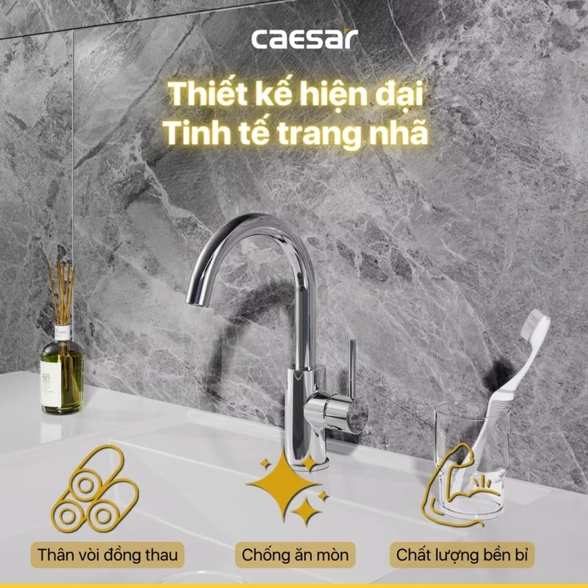 Vòi chậu lavabo nóng lạnh Caesar B530CU 3 Vòi chậu lavabo nóng lạnh Caesar B530CU 3