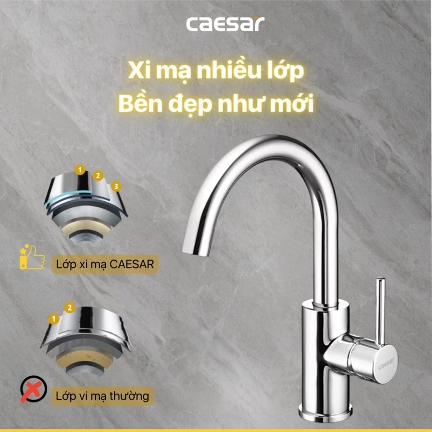 Vòi chậu lavabo nóng lạnh Caesar B530CU 4 Vòi chậu lavabo nóng lạnh Caesar B530CU 4