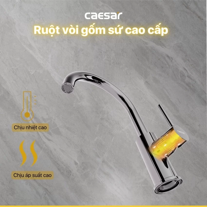 Vòi chậu lavabo nóng lạnh Caesar B530CU 7 Vòi chậu lavabo nóng lạnh Caesar B530CU