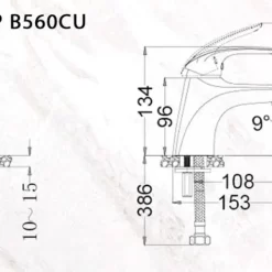 Vòi chậu lavabo nóng lạnh Caesar B560CU