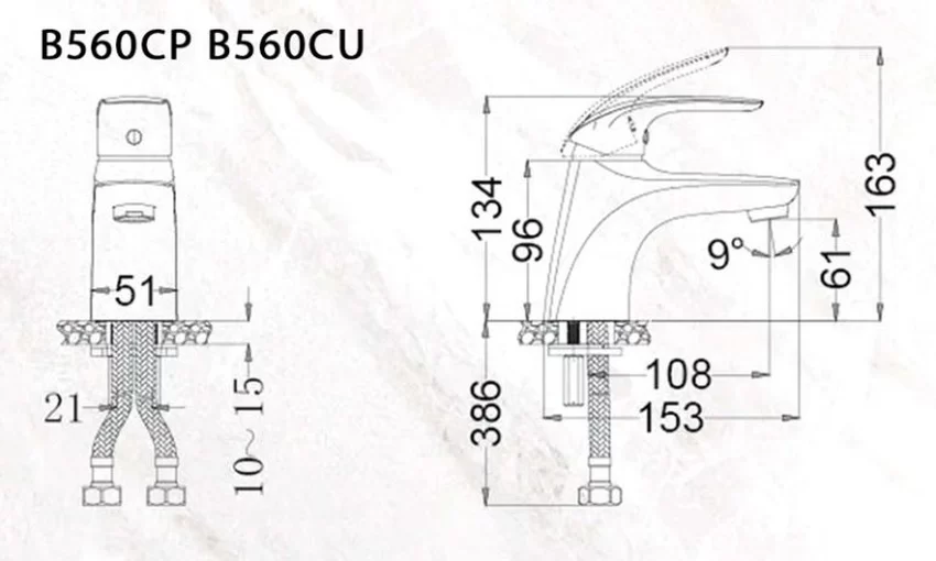 Vòi chậu lavabo nóng lạnh Caesar B560CU 17 Thiết kế tinh tế của Vòi chậu lavabo nóng lạnh Caesar B560CU