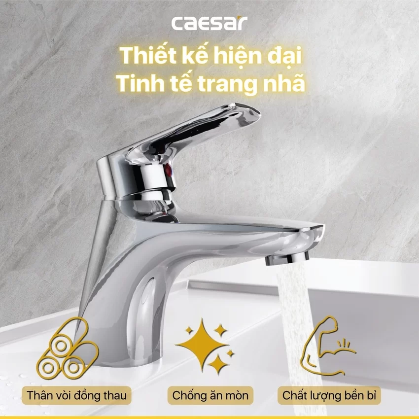 Vòi chậu lavabo nóng lạnh Caesar B560CU 19 Vòi chậu lavabo nóng lạnh Caesar B560CU - Sản phẩm chất lượng