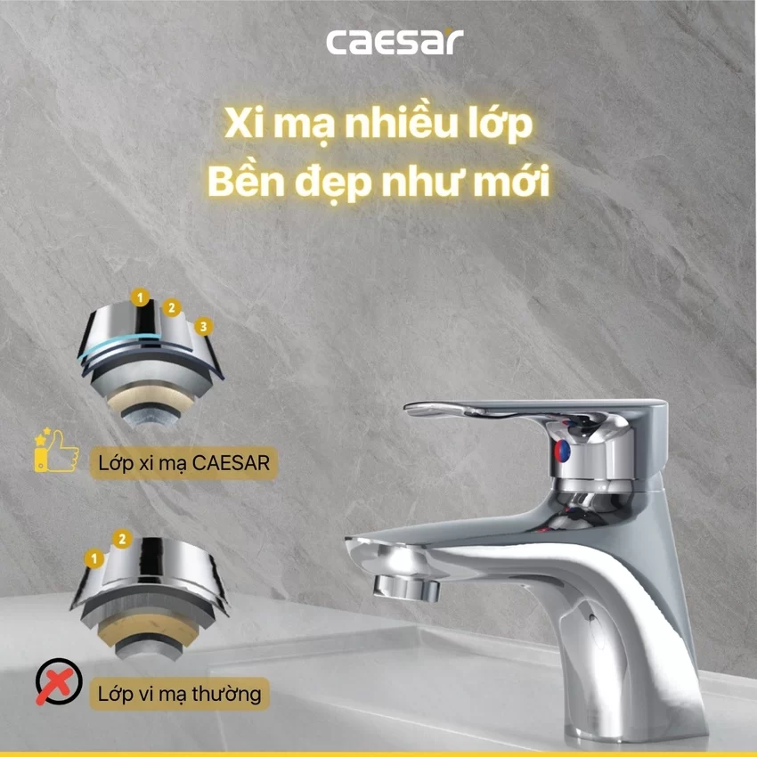 Vòi chậu lavabo nóng lạnh Caesar B560CU 20 Chọn mua Vòi chậu lavabo nóng lạnh Caesar B560CU tại Hải Yến Home