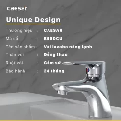 Vòi chậu lavabo nóng lạnh Caesar B560CU 15 Vòi chậu lavabo nóng lạnh Caesar B560CU