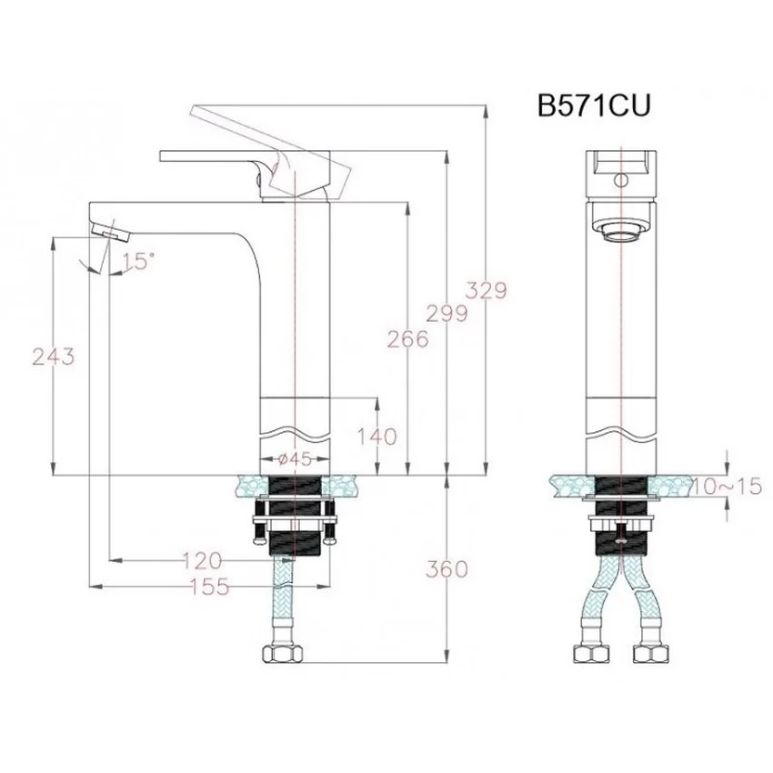 Vòi chậu lavabo nóng lạnh Caesar B571CU/ B571CBU 21 Mua vòi chậu lavabo nóng lạnh Caesar B571CU tại Hải Yến Home