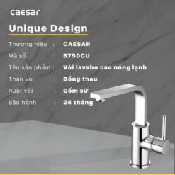 Vòi chậu lavabo nóng lạnh Caesar B750CU