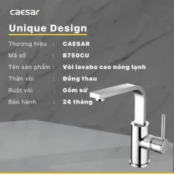 Vòi chậu lavabo nóng lạnh Caesar B750CU 14 Vòi chậu lavabo nóng lạnh Caesar B750CU