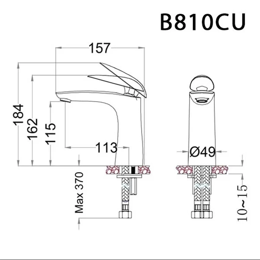 Vòi chậu lavabo nóng lạnh Caesar B810CU 9 Vòi chậu lavabo nóng lạnh Caesar B810CU