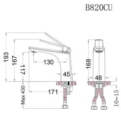 Vòi chậu lavabo nóng lạnh Caesar B820CU