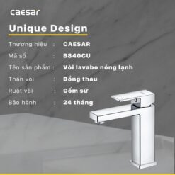 Vòi chậu lavabo nóng lạnh Caesar B840CU