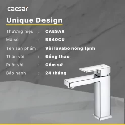 Vòi chậu lavabo nóng lạnh Caesar B840CU 11 Vòi chậu lavabo nóng lạnh Caesar B840CU