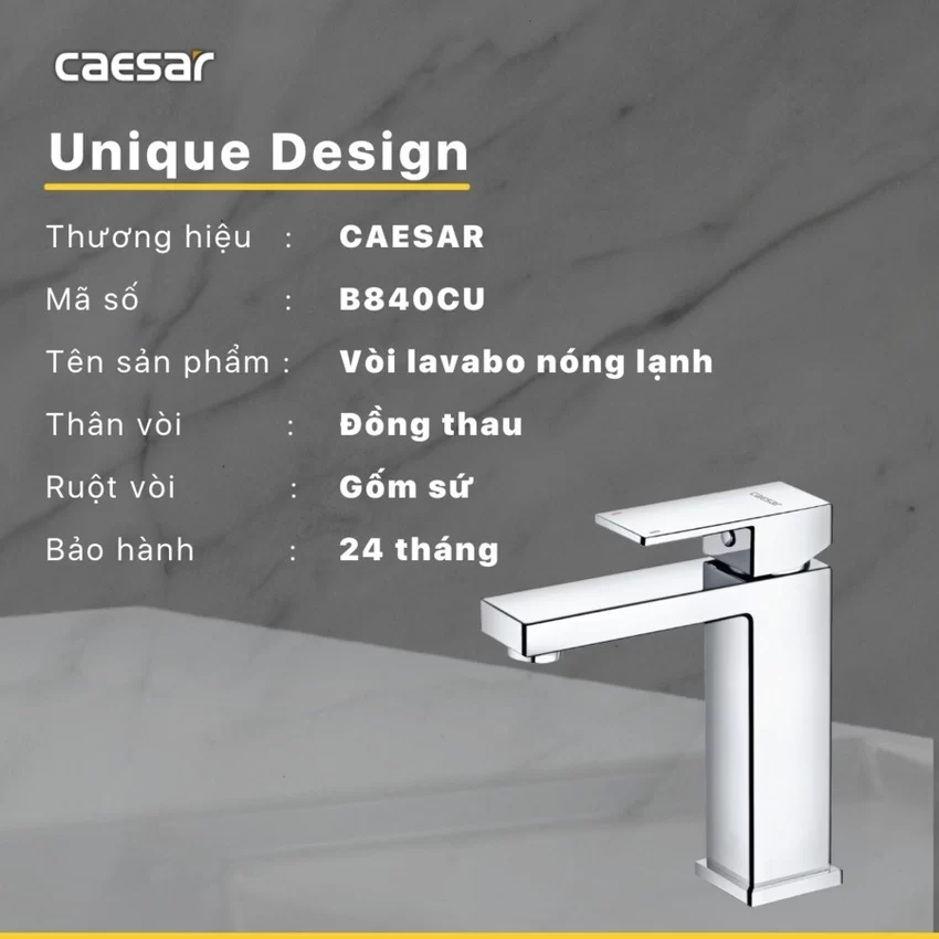 Vòi chậu lavabo nóng lạnh Caesar B840CU 16 Vòi chậu Caesar B840CU trong không gian thực tế