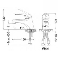 Vòi chậu lavabo nóng lạnh Caesar BT260CU