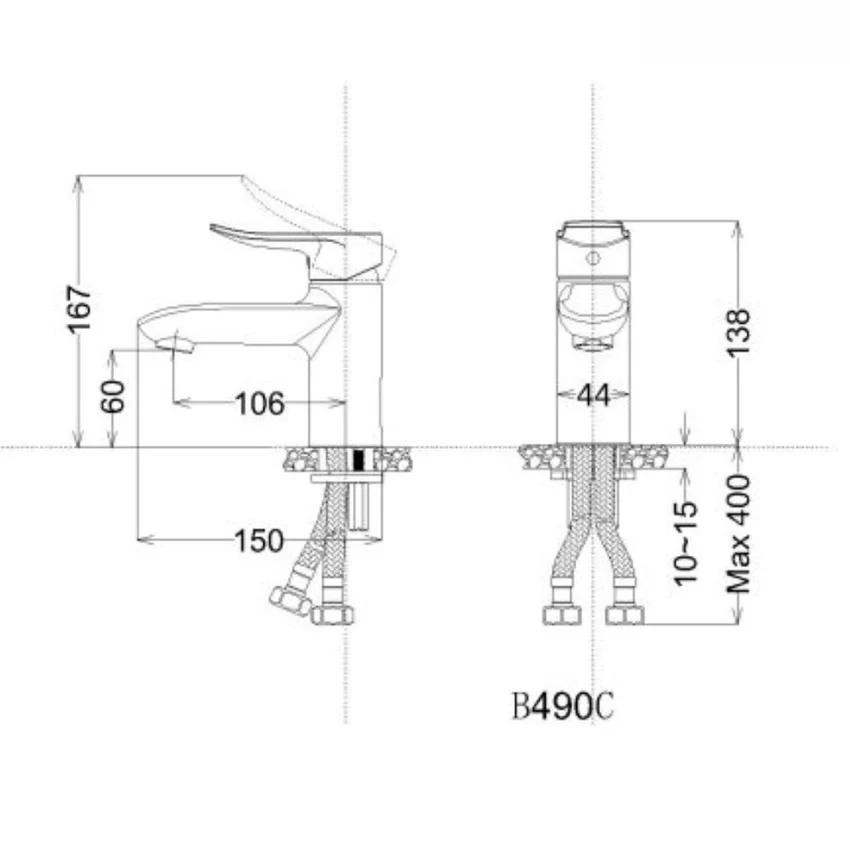 Vòi chậu lavabo nóng lạnh Caesar BT490CU Vòi chậu lavabo Caesar BT490CU