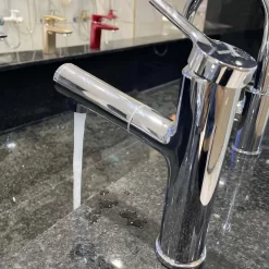 Vòi chậu lavabo nóng lạnh dây rút Caesar B196C 12 Vòi chậu lavabo nóng lạnh dây rút Caesar B196C