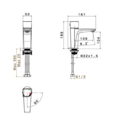 Vòi chậu lavabo nóng lạnh Viglacera VG136 15 Vòi chậu lavabo nóng lạnh Viglacera VG136